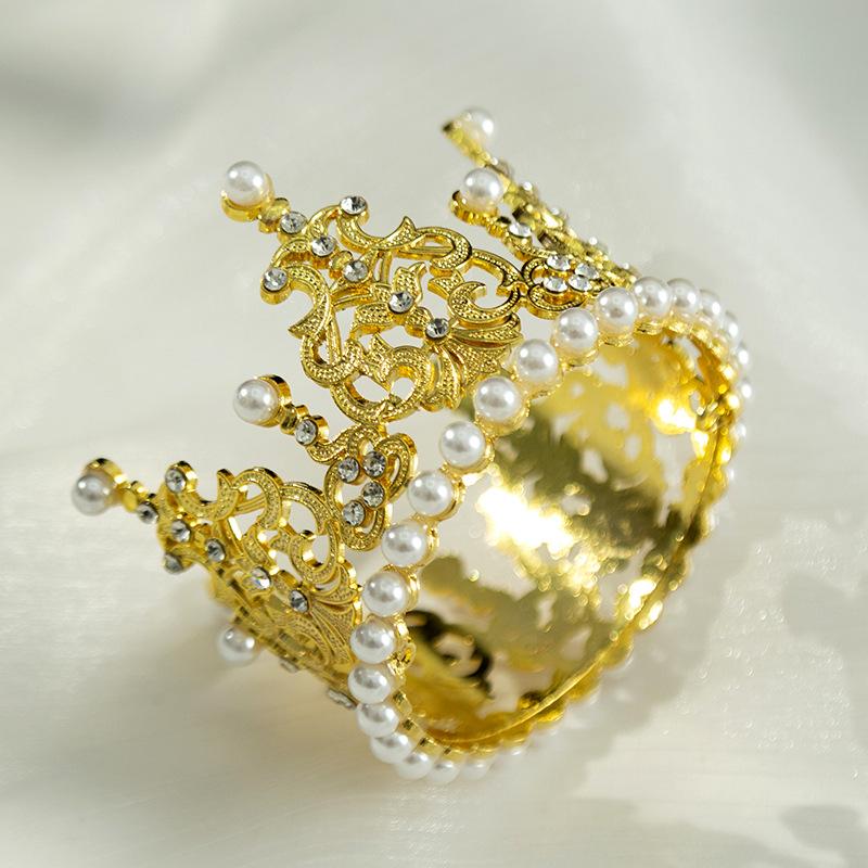 Flowers and decorations birthday baking crown children's round performance studio crown pearl headdress