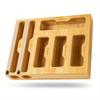 1pc 6 types of grids Plastic Organizer Kitchen Storage Box,Ziplock Bag Organizer&Foil&Plastic Wrap Dispenser With Cutter Bamboo.