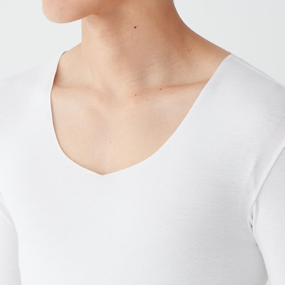 Gunze YG NEXTRA Long Sleeve Natural Made In Indoor Drying USA Size M (CUT OFF) V-Neck Shirt, Heat-Generating, Japan, Safe, Antibacterial, Cotton,