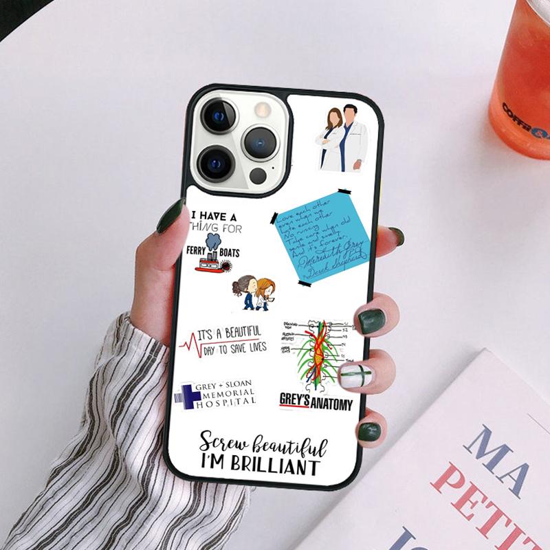 

Greys Anatomy TV Quotes Phone Case For iPhone 17 Air 14 13 12 16Pro Max 15 Plus Cover Shell Max coque iPhone 15pro