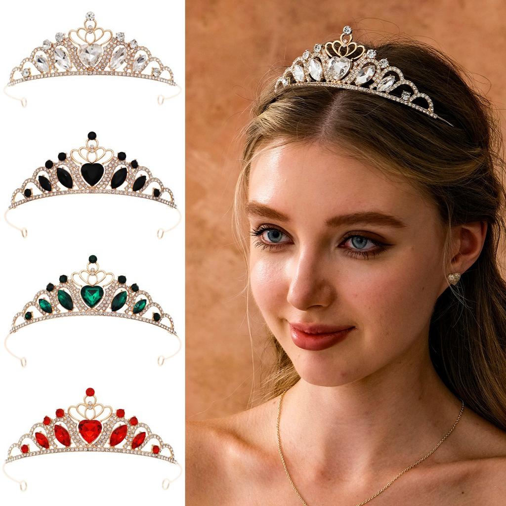 1Pcs Headpiece Rhinestone Alloy Crown Bride Princess Crown Wedding Accessories Crown Hair Accessory Cake Decoration Crown