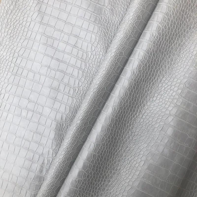 50 X 138cm Glossy Embossed Crocodile Texture Faux Leather Roll Synthetic Leather Crafts Fabric for Upholstery DIY Craft