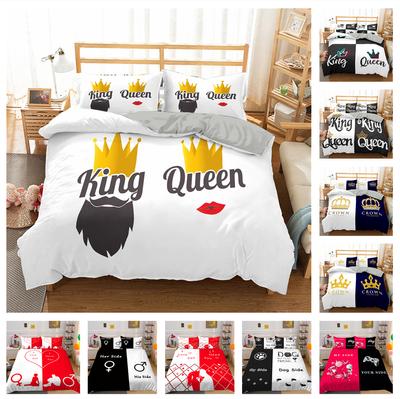 3D Creative Printing Bedding Set HD Printing Duvet Pillowcase 2/3 AU/EU/DE Microfiber Fabric Soft Washable Home Decoration