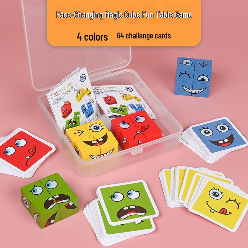 Face-Changing Magic Cube Game: Educational Toys for Ages 3-5, Enhances Logic, Observation, and Concentration, Perfect for Parent-Child Interaction.