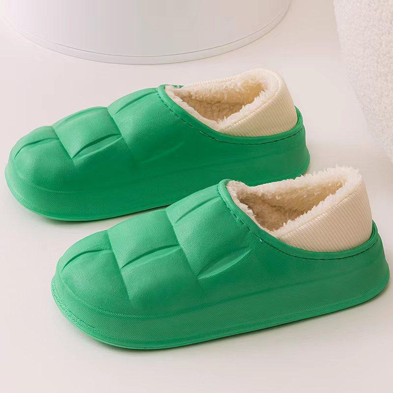 Qidashun's New Autumn and Winter Cotton Slippers, Indoor and Outdoor Waterproof Cotton Shoes To Keep Warm, Couple Thickened EVA Cotton Mop