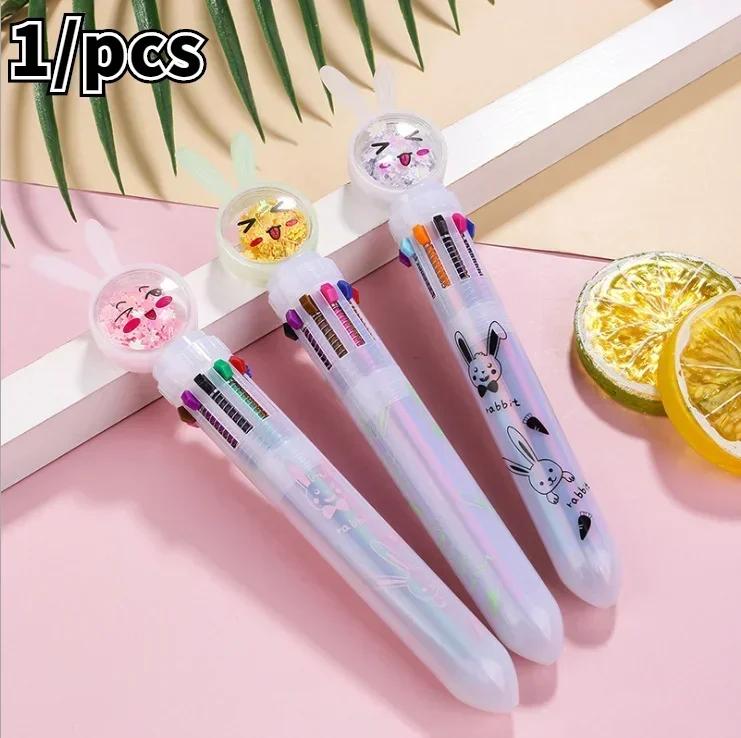 Kawaii Christmas Biros Pressed Multi-Color Pens Marker Creative Stationery for Writing School Supplies Kids Gift Random Styles