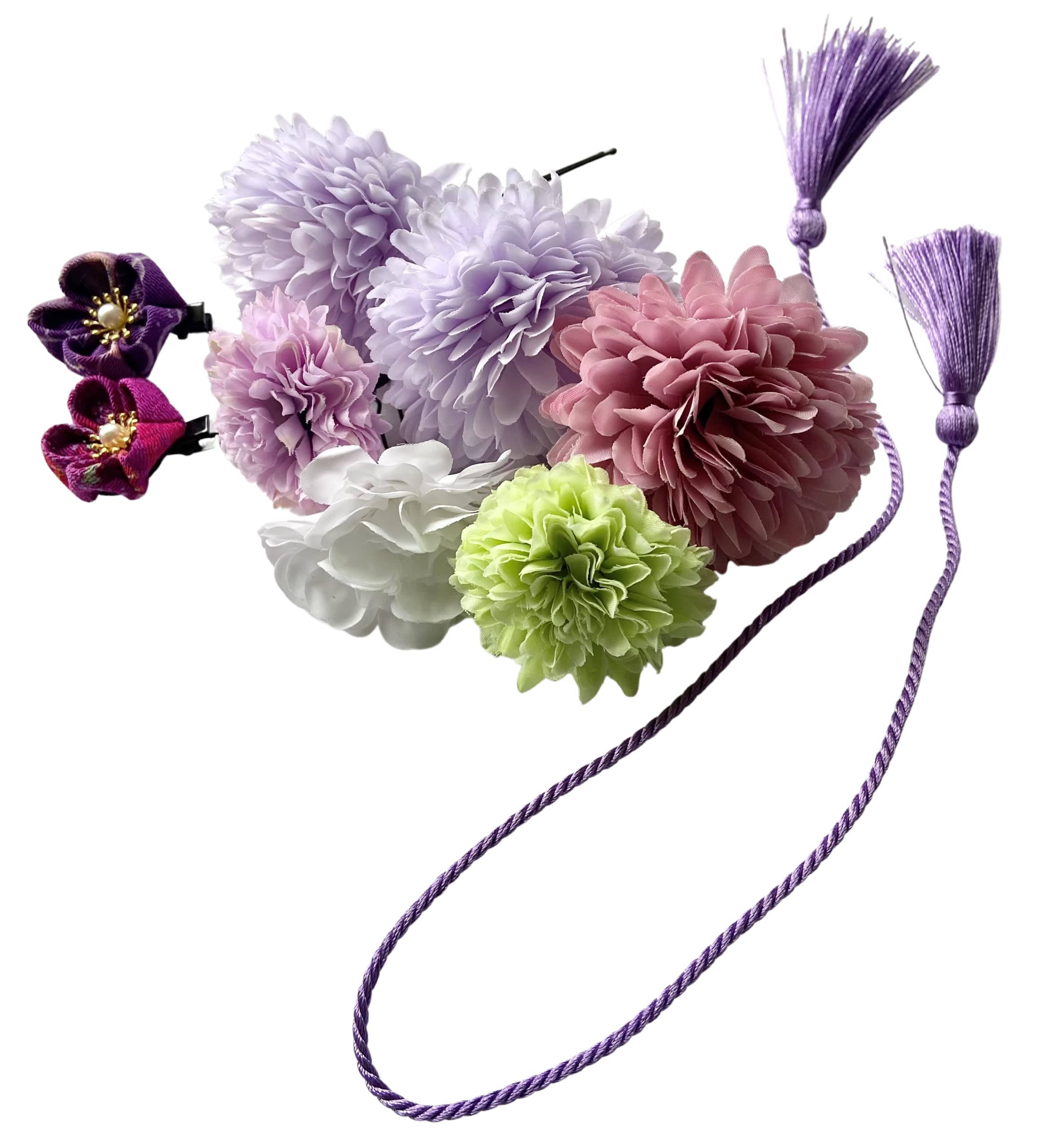 

Kugusa Hair Ornament Set for Japanese Artificial Tsumami and Perfect for and Weddings Clothing, Flowers, Zaiku, Pearls, Shichi-Go-San, Kimono,
