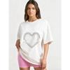 Oversized T Shirt Black Heart Print Wake The Life Graphic Tee Casual Streetwear Fashion Top Women Summer Outfit