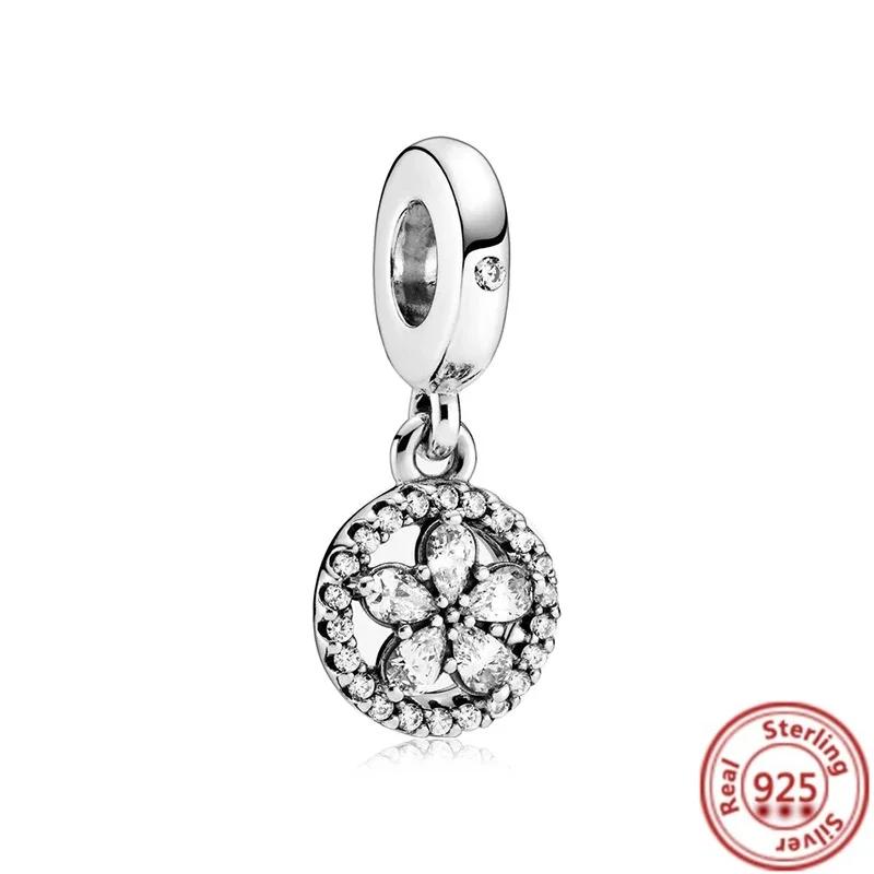 New Copper Blue Blossom Dangle Charm Rose Heart Flower Butterfly Bird Bead For Necklace Diy Bracelet Fine Jewellery