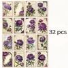 32 pcs Vintage beautiful Flowers pattern Decorative paper hand made DIY Diary Album Scrapbooking Junk Journal craft paper