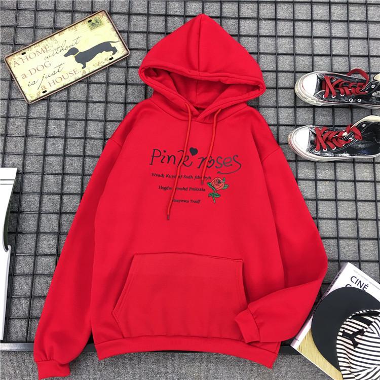 

Студенческое флисовое худи с цветочным принтом для осени и зимы для женщин и пар, с длинным рукавом, повседневный пуловер L