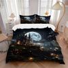 3pcs Anime Castle Moonlight Bedding Set - Includes One Quilt Cover and Two Pillowcases (No Core) - Perfect for Bedroom and Guest Room Decoration, Fest