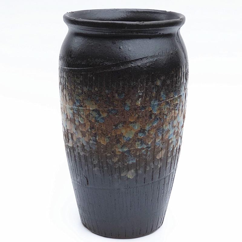 Retro Ceramic Succulent Pot: Tall Barrel Design, Breathable and Simple for Echeveria Flowers