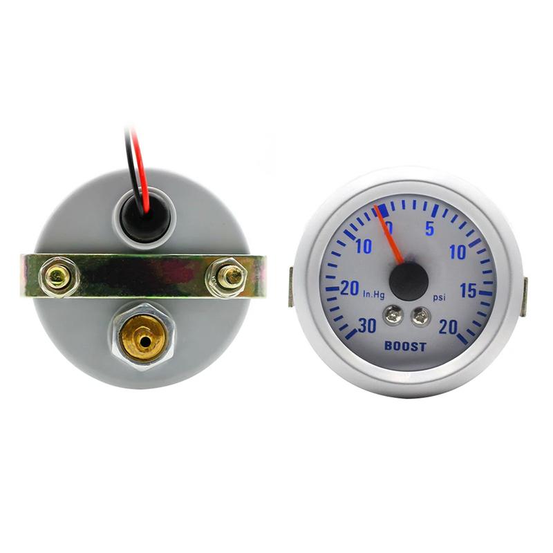 52mm 2-inch Turbo Gauge -30 to 20 psi, 12V, Blue Backlight