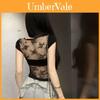 Tshirt Women Summer Vneck Sleeveless Mesh Panel Oversize Casual Top For Stylish Women