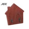 No Damage Wall Mounted Hooks Wood House Shape Storage Hook, Strong Traceless Adhesive Decorative Solid Hangers American Style Hanger for Home Entryway