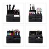 Relaxdays Organisateur cosmétiques 2 parties boîte rangement maquillage Make up 12 porte-crayons, noir