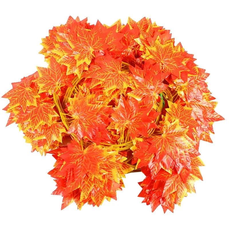 Artificial Maple Leaves Rattan Wall Hanging Garland Vine Fake Plants Maple Foliage Leaf Christmas Thanksgiving Autumn Decoration