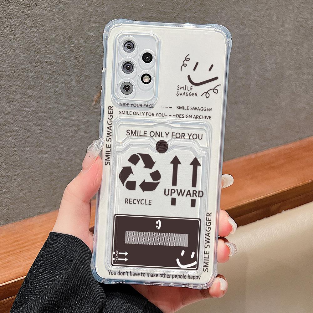 Card Holder Case For Samsung S24 Ultra A06 A05s A05 S23 Plus S22 S21 S20 FE A10s A10 A04 A03s A03 Love Heart Soft Silicone Cover