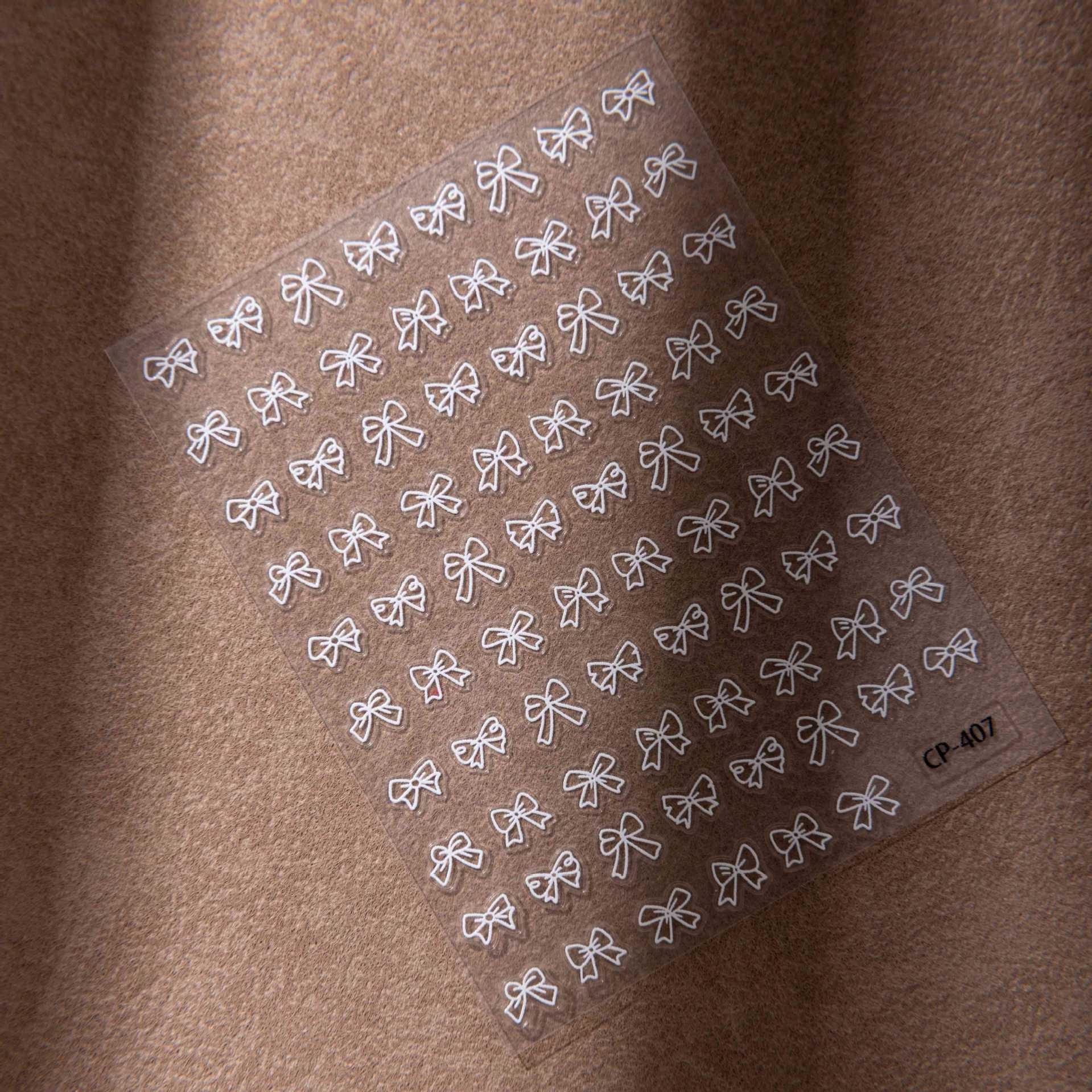 Hand-Painted Black & White Bow Nail Art Stickers - Thin, Durable, and Elegant DIY Nail Decorations Standard