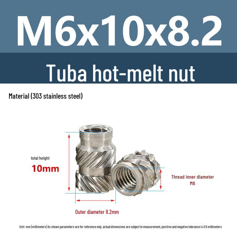 Stainless Steel Pre-embedded Injection Molding Knurled Nut M2M3M4