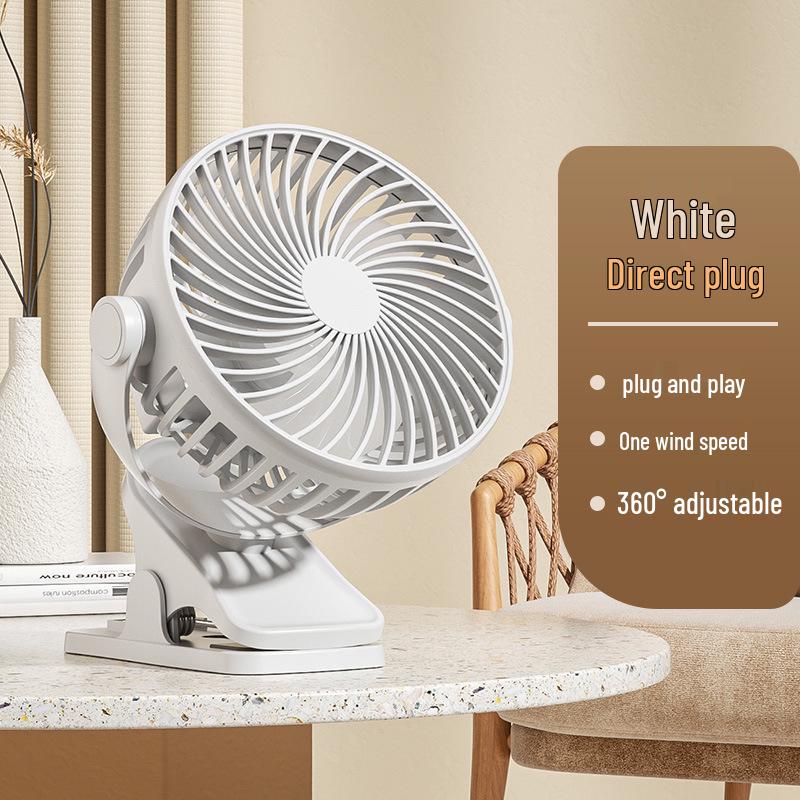 Rechargeable High-Power Mini USB Clip Fan for Office/Dorm - Long Battery Life, Compact, Stylish Design