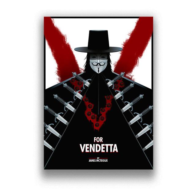 Klassieke Hackers Movie V voor Vendetta Posters en Prints Canvas Schilderij Abstract Decoratief Home Decor