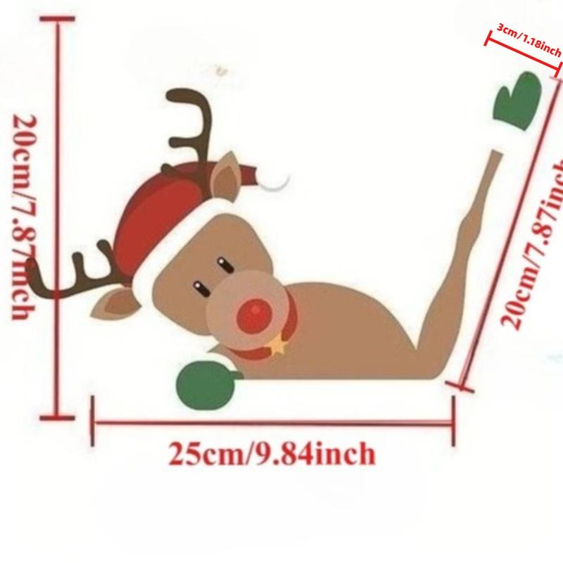 Elk Car Wiper Sticker Creative Father Christmas Wiper Stickers Father Christmas, Moose Car Rear Window Sticker