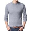 Men's Autumn Winter Round Neck Semi-High Neck Sweater - Middle-Aged & Young Knitted Base Layer Shirt