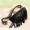 Summer European and American Retro Fringed Pleated Chest Bag for Girls, Small Bags