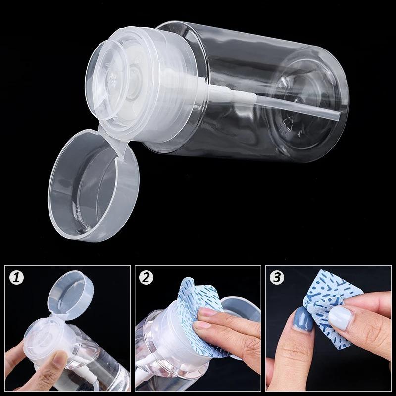 1pc 100ml200ml Press Bottle Transparent Grafting Eyelashes Cleansing Water Remover Glue Beauty Nail Salon Cosmetics Makeup Tools