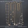 7Pcs Gold Color Multilayer Pearl Butterfly Necklace For Women Trendy Star Love Heart Bowknot Zircon Pendant Necklace Jewelry Set