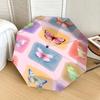 Colorful Butterfly Print Automatic Opening/Closing Umbrella with Foldable Design, Iron Frame Outdoor Rain Gear for Festivals, Travelers, Dai