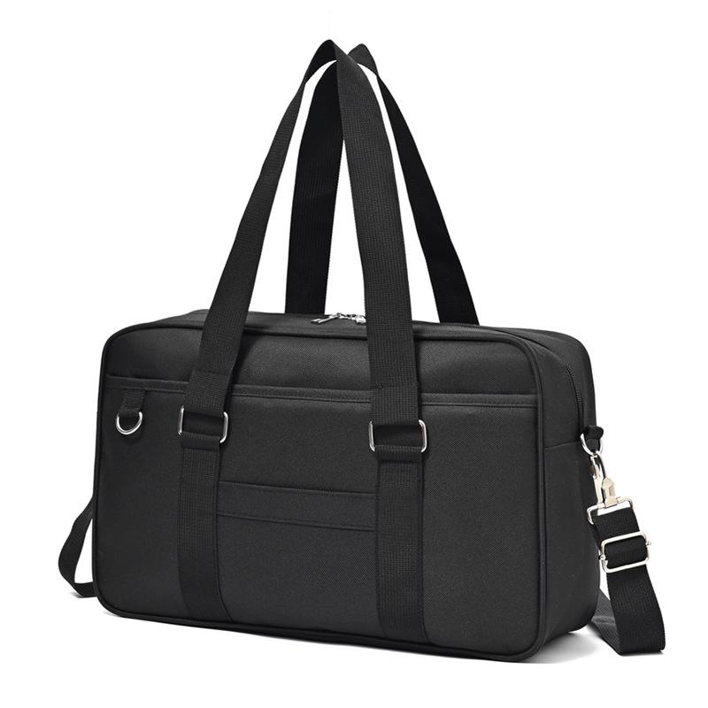 JK Canvas Color Block Shoulder Bag for Female Students - Japanese College Handbag