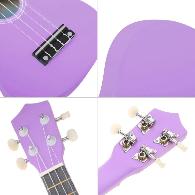 Barevná 21palcová ukulele Čtyřstrunná dřevěná ukulele pro začátečníky s jemným dotykem a odolným tělem Krásné melodie
