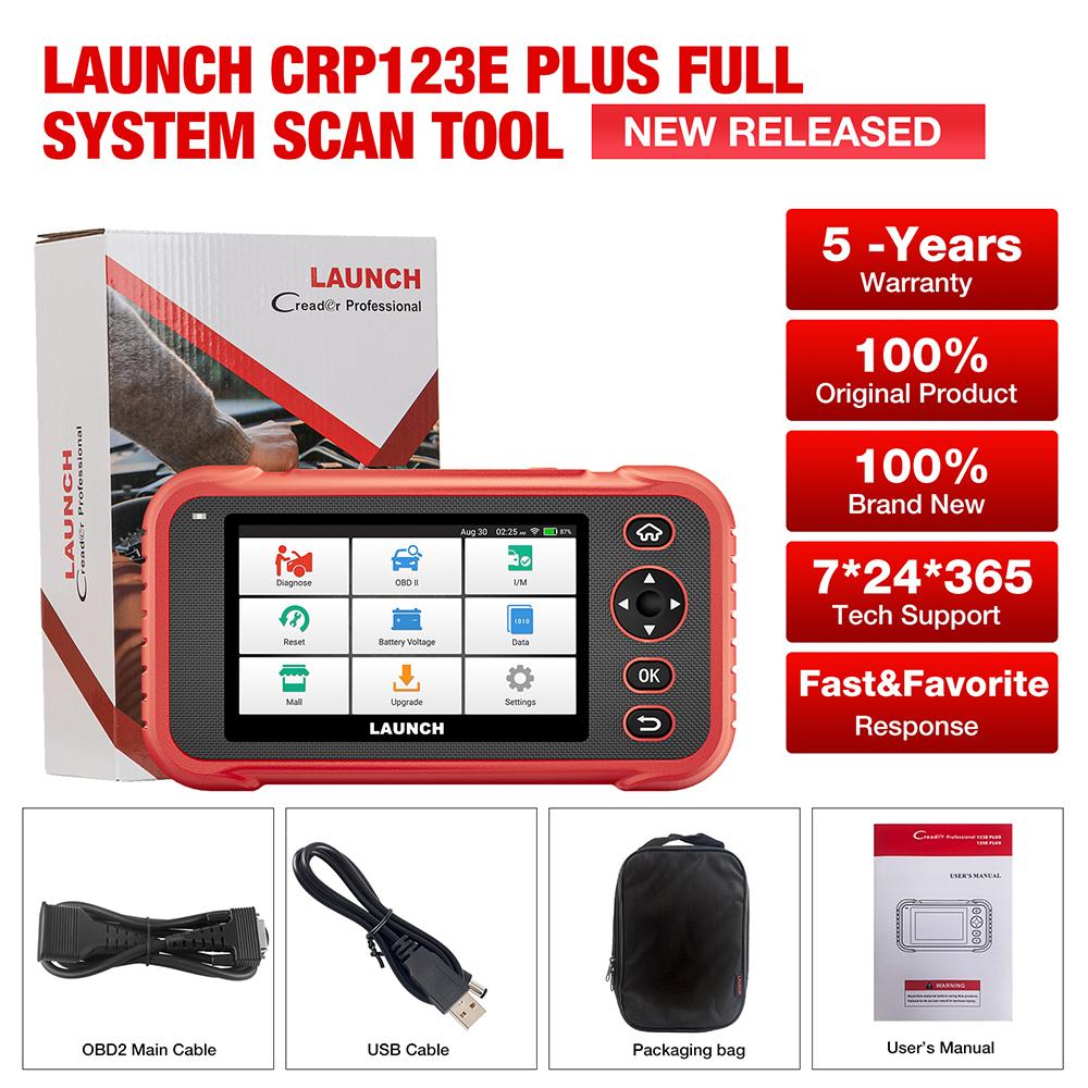 [Clearance sale] LAUNCH X431 CRP123 CRP123 E OBD2 Scanner ABS/SRS/Transmission/Engine Systems Diagnose Tool Lifetime Free Update
