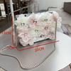 2025 Luxury Designer Women 3D Flower Diamonds Shoulder Crossbody Bag Brand Argyle Pattern Square Handbag Lattice Evening Bag