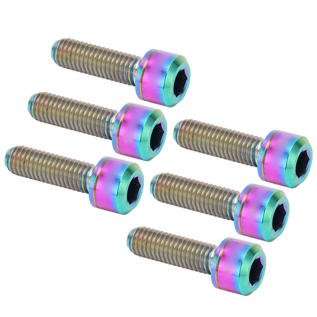 6pcs RISK Titanium Alloy Mountain Bicycle Handlebar Stem Fixing Screws with Gaskets M5x18mm