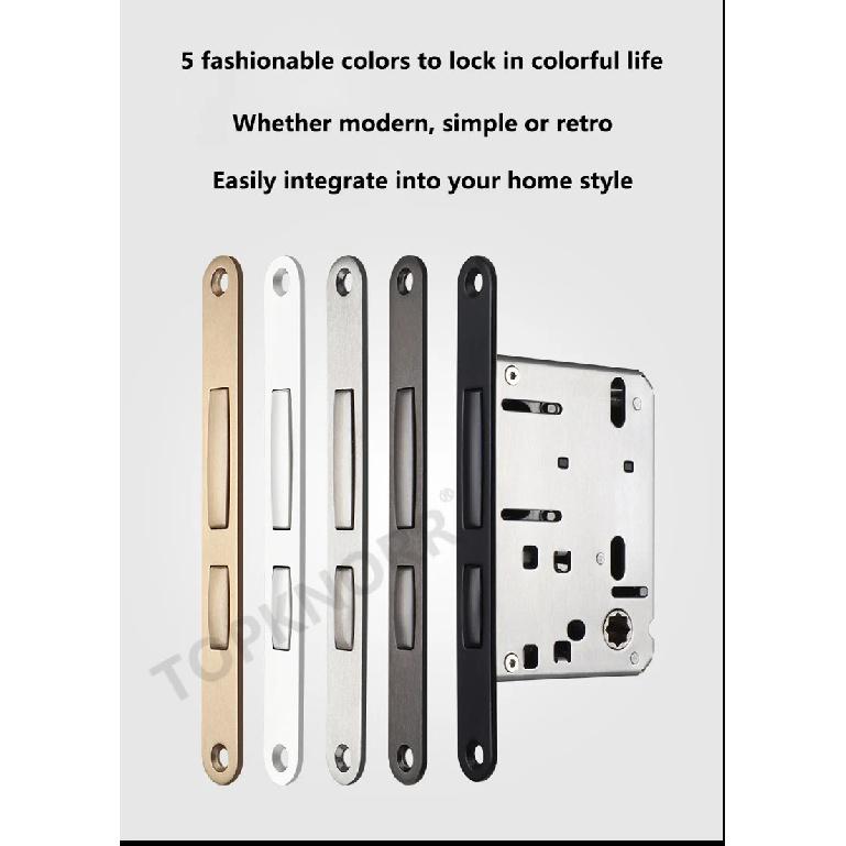 Black Invisible Pocket Sliding Door Lock with Side Handle for Balcony Kitchen Bathroom Bedroom - Pocket Door Hook Lock