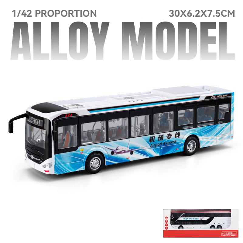 

1:42 New Energy Bus Alloy Metal Diecast Model Car Boy’s High Simulation Model Car Children Toy Holiday Gift Home Decoration Boy