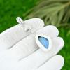 Mothers Day Sale Sterling Silver Owhyee Blue Opal Stone Bezel Pendant Jewelry