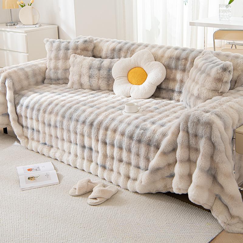 Winter Thickened Fleece Sofa Cover Cloth a Whole Full Covered Armrest Cover Towel Sofa Cover All-Inclusive Universal Seat Cushion