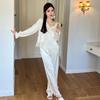 New pajamas women's spring and summer ice silk long-sleeved two-piece set sweet Chinese style high-end loungewear set