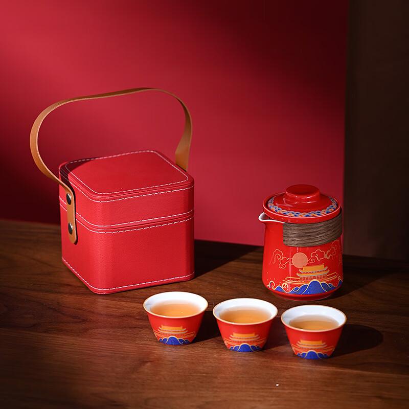 Культурный чайный подарочный набор Музея дворца Red Small Square Bag Style