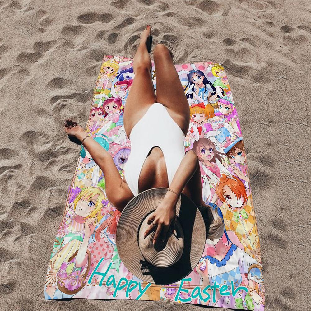 Smile Precure Cute Anime Cartoon Beach Towel Cute Kawaii Room Decor Bath Girls Children Hand Towels For Bathroom Shower