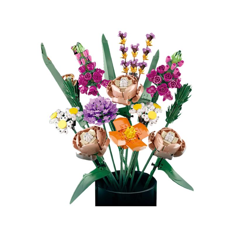 

Забавная радость вечная искусственные розы блок хризантема цветок украшение для дома полевой цветок строительный блок букет девушка подарок