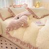 Mei Yun Ge Yun Gan Jacquard Double layer Yarn Bed Cover Han Edition Four piece Set
