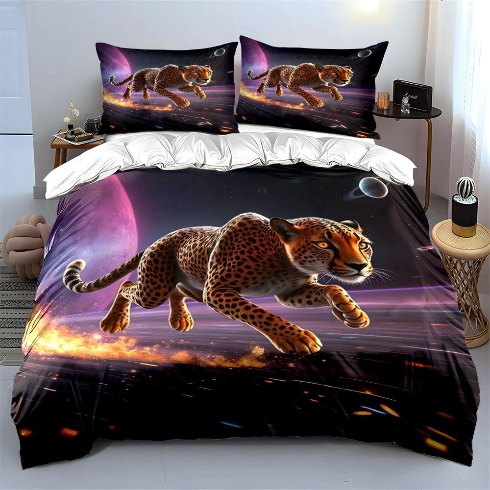 "Cosmic cheetah in motion." Bedding sets Duvet covers Pillowcases(1* Duvet Cover 2* Pillowcases without duvet insert)