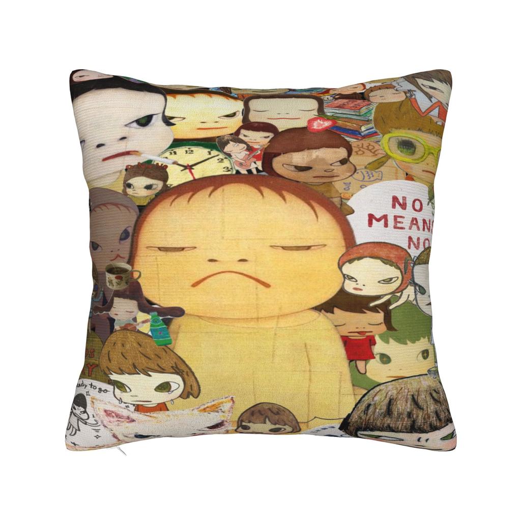 Art Yoshitomo Nara Printed Pillowcase Cushion Cover Throw Pillow Cover Warm Bed Decoration Square Multiple Sizes
