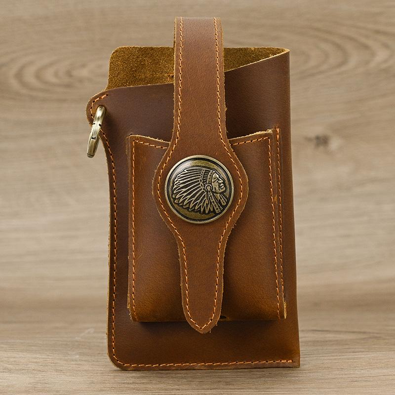 

Newsbirds New Arrivals Genuine Leather Phone Waist Bag Tactical Waist Pack Phone Pouch Outdoor Sports Waist Bag For Men Male